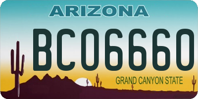 AZ license plate BCO6660