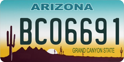 AZ license plate BCO6691