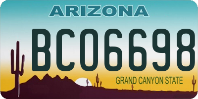 AZ license plate BCO6698