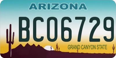 AZ license plate BCO6729