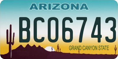 AZ license plate BCO6743