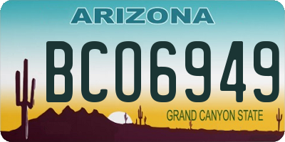 AZ license plate BCO6949
