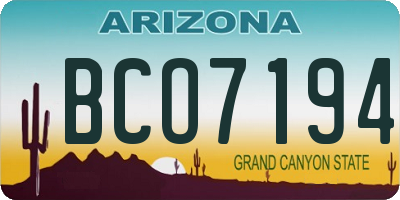 AZ license plate BCO7194