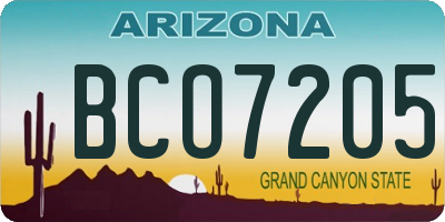 AZ license plate BCO7205