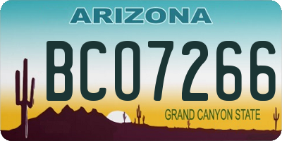 AZ license plate BCO7266