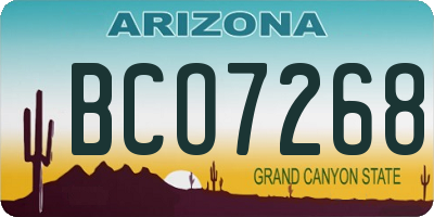 AZ license plate BCO7268