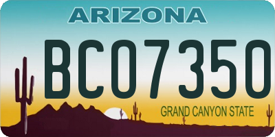 AZ license plate BCO7350