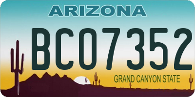 AZ license plate BCO7352