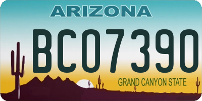 AZ license plate BCO7390