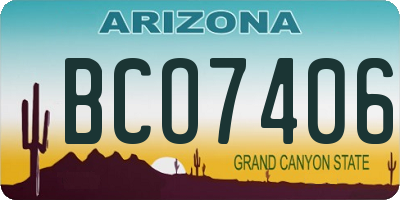 AZ license plate BCO7406