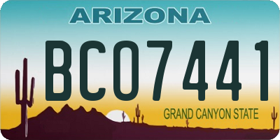 AZ license plate BCO7441