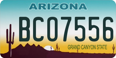 AZ license plate BCO7556