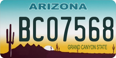 AZ license plate BCO7568