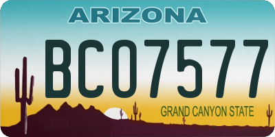 AZ license plate BCO7577