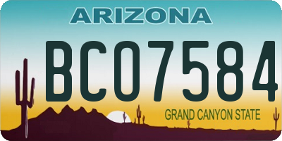 AZ license plate BCO7584