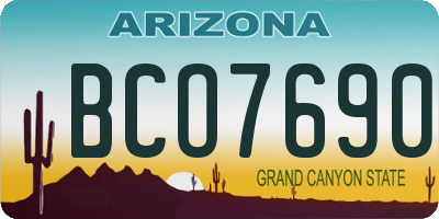 AZ license plate BCO7690