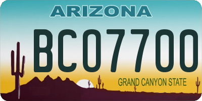 AZ license plate BCO7700