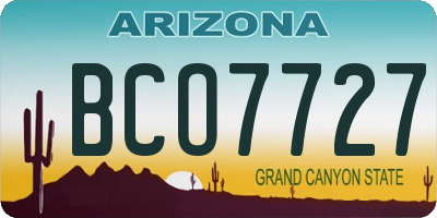 AZ license plate BCO7727