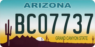 AZ license plate BCO7737