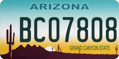 AZ license plate BCO7808