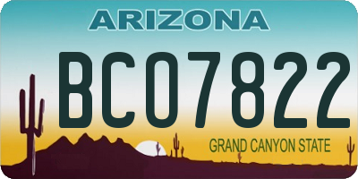AZ license plate BCO7822