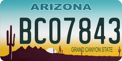 AZ license plate BCO7843