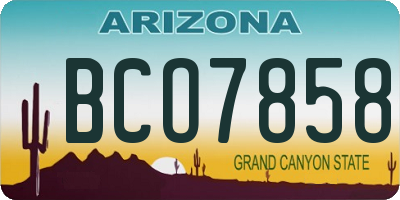 AZ license plate BCO7858