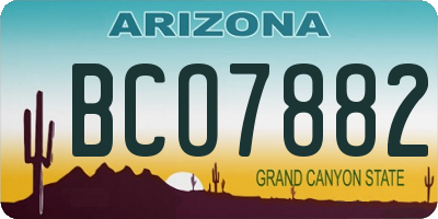 AZ license plate BCO7882