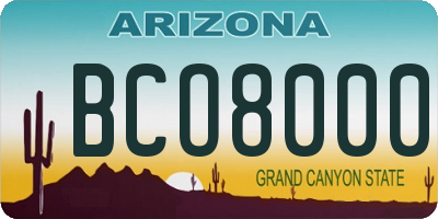 AZ license plate BCO8000