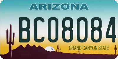 AZ license plate BCO8084