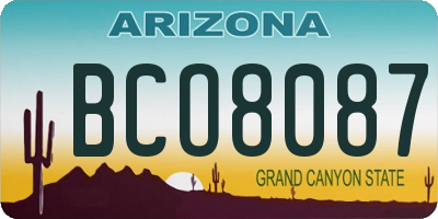 AZ license plate BCO8087