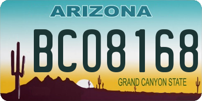 AZ license plate BCO8168