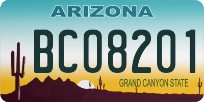 AZ license plate BCO8201