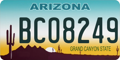 AZ license plate BCO8249