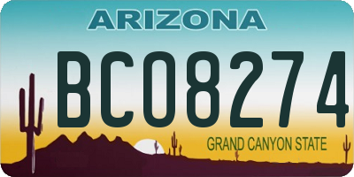 AZ license plate BCO8274