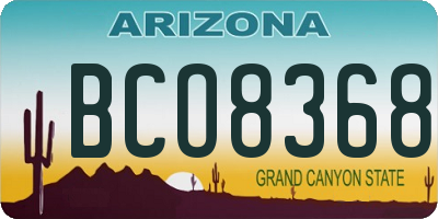 AZ license plate BCO8368