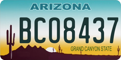 AZ license plate BCO8437