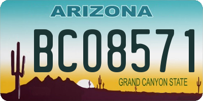 AZ license plate BCO8571