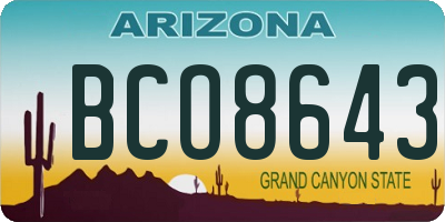 AZ license plate BCO8643