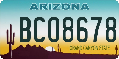 AZ license plate BCO8678