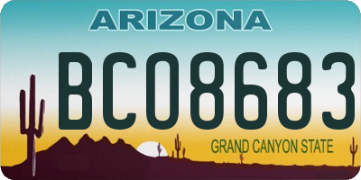 AZ license plate BCO8683