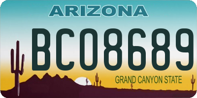 AZ license plate BCO8689