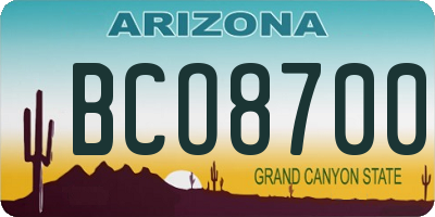 AZ license plate BCO8700