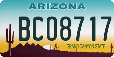 AZ license plate BCO8717