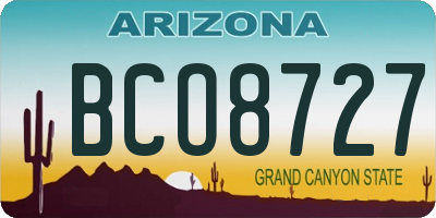 AZ license plate BCO8727