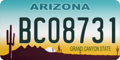 AZ license plate BCO8731