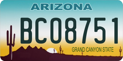 AZ license plate BCO8751