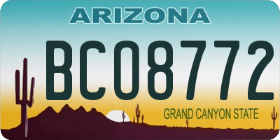 AZ license plate BCO8772