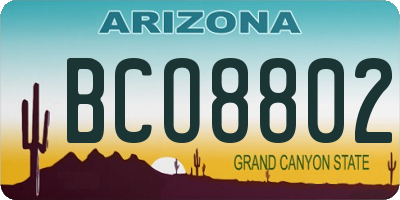 AZ license plate BCO8802
