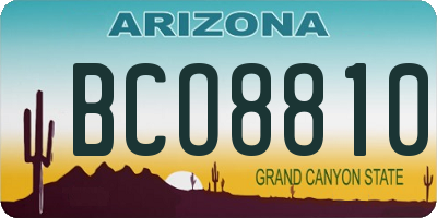 AZ license plate BCO8810